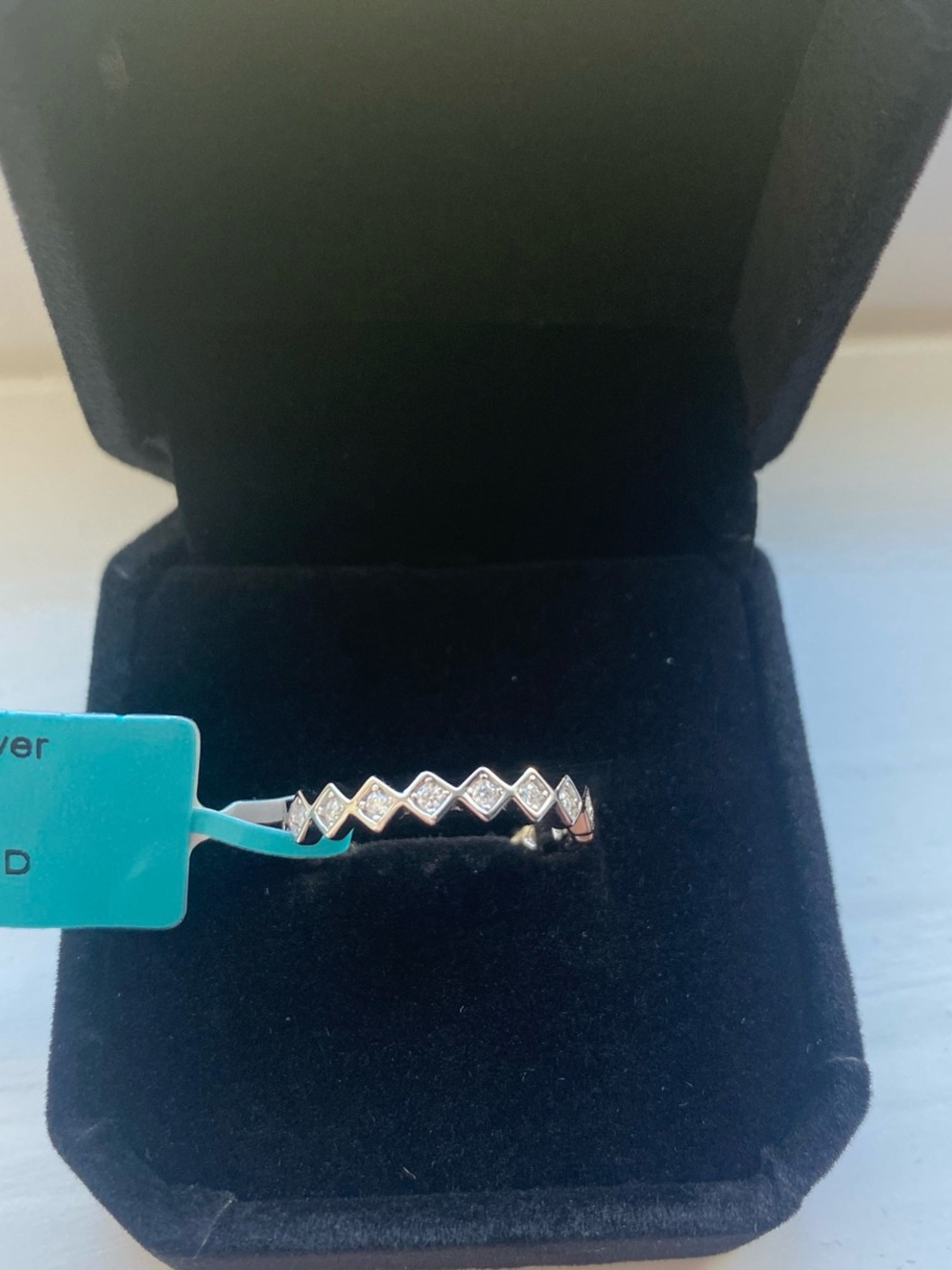 Diamond-Cut Stackable Moissanite Ring in Silver